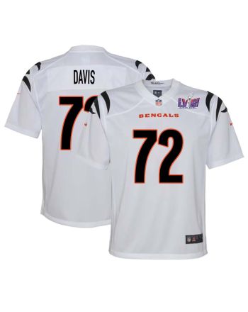 Domenique Davis 72 Cincinnati Bengals Super Bowl LVIII YOUTH Away Limited Jersey - White