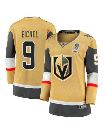 Jack Eichel 9 Vegas Golden Knights Women's 2023 Stanley Cup Champions Home Breakaway Jersey - Gold