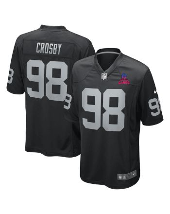 Maxx Crosby 98 Las Vegas Raiders 2024 Pro Bowl Patch Game Men Jersey - Black