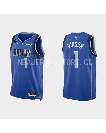 Dallas Mavericks 1 Theo Pinson 2022-23 Icon Edition Royal Men Jersey