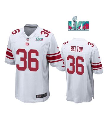 Dane Belton 36 New York Giants Super Bowl LVII Super Bowl LVII White Men Game Jersey