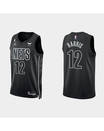 Brooklyn Nets Joe Harris 12 Black 2022-23 Statement Edition Men Jersey