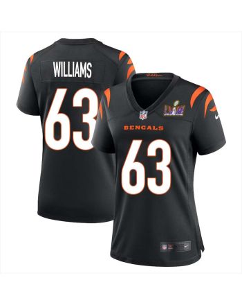 Bobbie Williams 63 Cincinnati Bengals Super Bowl LVIII Women Home Limited Jersey - Black