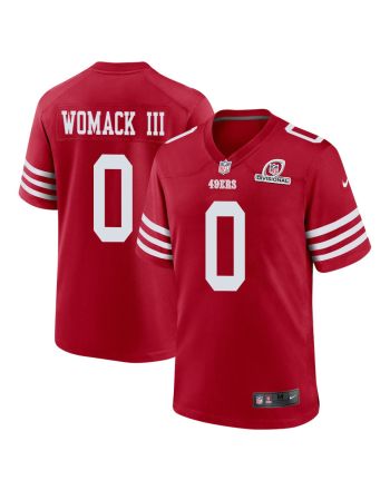 Samuel Womack III 0 San Francisco 49ers 2024 Divisional Patch Game Men Jersey - Scarlet