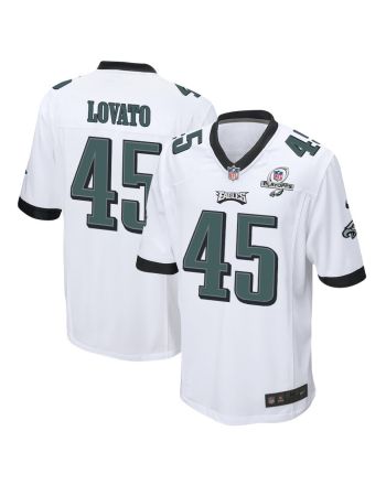 Rick Lovato 45 Philadelphia Eagles 2023 Playoffs Patch Game Men Jersey - White