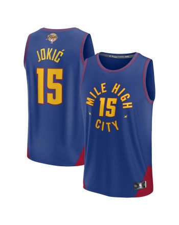 Nikola Jokic 15 Denver Nuggets 2023 Finals Fast Break Jersey - Statement Edition - Blue