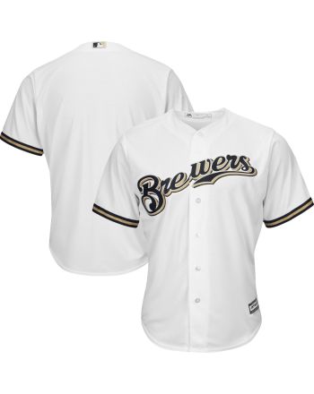 Men's White Milwaukee Brewers Official Cool Base Jersey Jersey