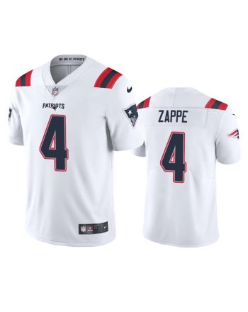 New England Patriots Bailey Zappe 4 White Vapor Limited Jersey