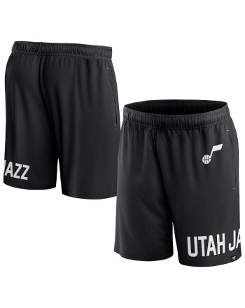 Utah Jazz Black Free Throw Mesh Shorts - Men