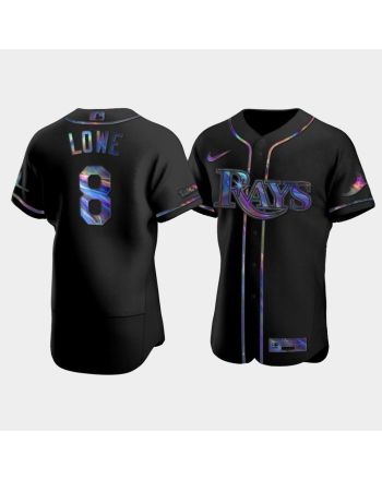 Men's Tampa Bay Rays Brandon Lowe 8 Black Holographic Golden Edition Jersey Jersey