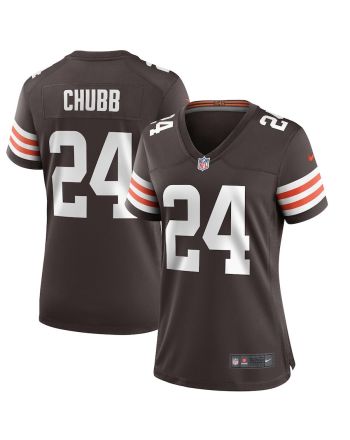 Nick Chubb 24 Cleveland Browns Women's Game Jersey - Brown