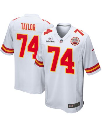 Jawaan Taylor 74 Kansas City Chiefs 2024 Divisional Patch Game Men Jersey - White