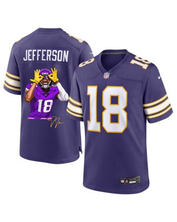 Justin Jefferson 18 Signed Minnesota Vikings Superstar Game Jersey - Men, Purple