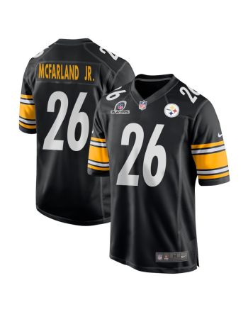 Anthony McFarland Jr. 26 Pittsburgh Steelers 2023 Playoffs Patch Game Men Jersey - Black