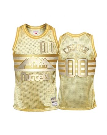 Men's Custom 00 Denver Nuggets Gold Midas Sm Jersey