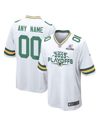 Green Bay Packers Go Pack Go 2023 Playoffs Ready Game Men Custom Jersey - White