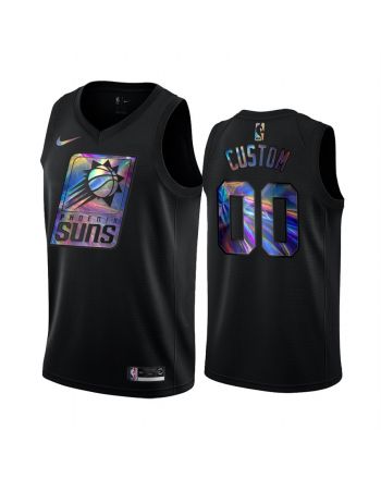 Phoenix Suns Custom 00 Jersey Iridescent Holographic Black Limited Edition