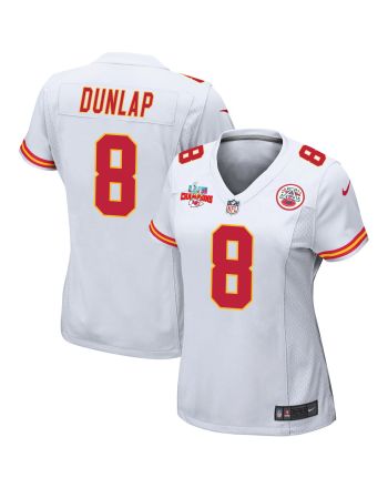 Carlos Dunlap 8 Kansas City Chiefs Super Bowl LVII Champions 3 Stars Women Game Jersey - White