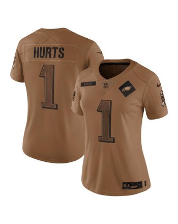 Jalen Hurts 1 Philadelphia Eagles 2023 Salute To Service Limited Women Jersey - Brown