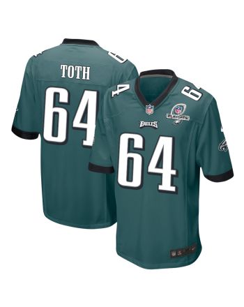 Brett Toth 64 Philadelphia Eagles 2023 Playoffs Patch Game Men Jersey - Midnight Green