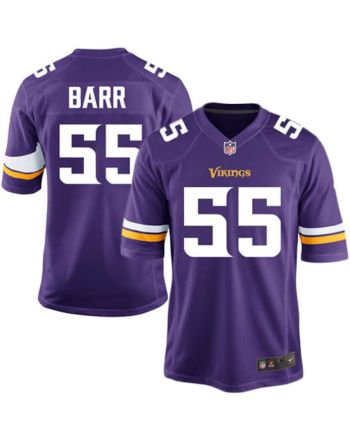 Anthony Barr 55 Minnesota Vikings Youth Team Color Game Jersey - Purple