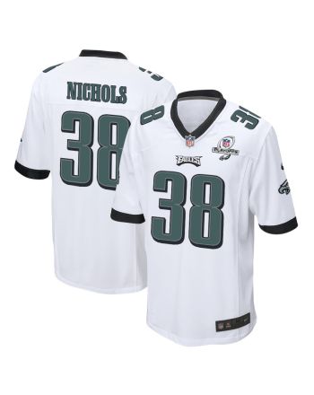 Lew Nichols 38 Philadelphia Eagles 2023 Playoffs Patch Game Men Jersey - White