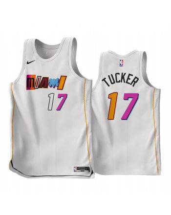 Miami Heat P.J. Tucker 2022-23 City Edition White 17 Jersey - Men Jersey