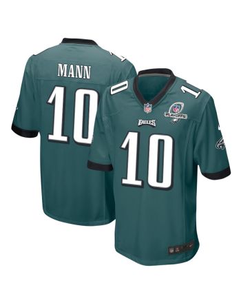 Braden Mann 10 Philadelphia Eagles 2023 Playoffs Patch Game Men Jersey - Midnight Green