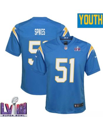 Takeo Spikes 51 Los Angeles Chargers Super Bowl LVIII YOUTH Home Game Jersey - Powder Blue