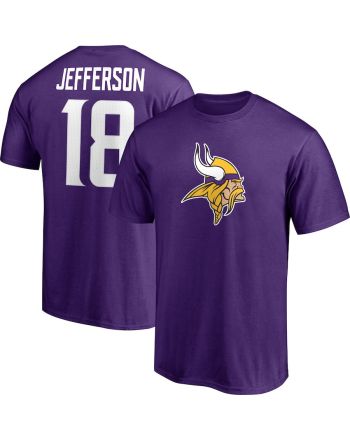 Justin Jefferson 18 Minnesota Vikings Unisex T-Shirt - Purple