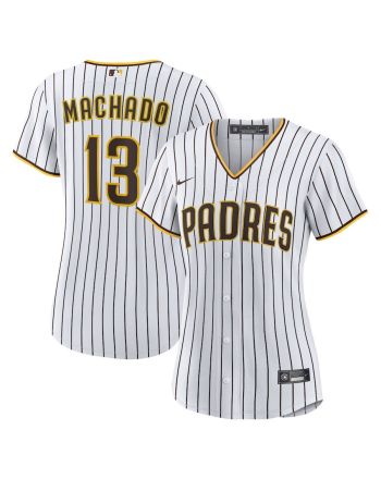 Manny Machado 13 San Diego Padres Women's Home Player Jersey - White/Brown