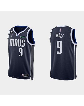 Dallas Mavericks 9 Tyler Hall 2022-23 Statement Edition Navy Men Jersey