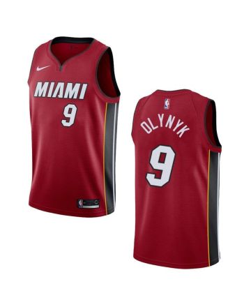 Men's Miami Heat 9 Kelly Olynyk Statement Swingman Jersey - Red