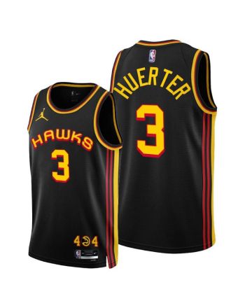 Atlanta Hawks 3 Kevin Huerter 2022-23 Statement Edition Jersey Black - Men Jersey