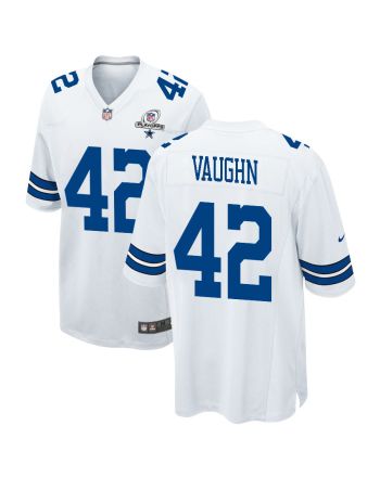 Deuce Vaughn 42 Dallas Cowboys 2023 Playoffs Patch Game Men Jersey - White