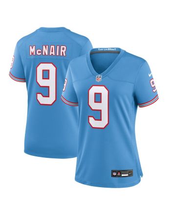 Steve McNair 9 Tennessee Titans Women Oilers Throwback Retired Game Jersey - Light Blue