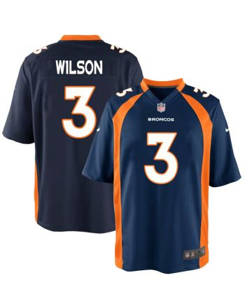 Russell Wilson 3 Denver Broncos Navy Game Jersey Jersey