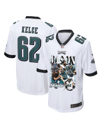 Jason Kelce 62 Philadelphia Eagles Fat Batman Signed Game Men Jersey - White