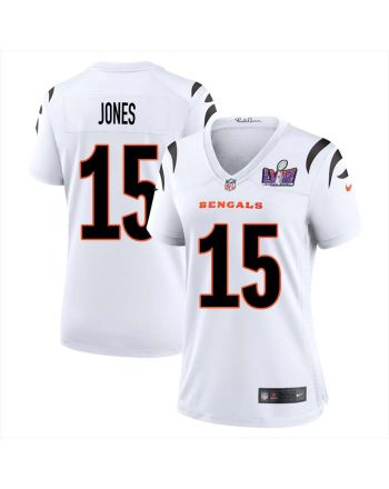 Charlie Jones 15 Cincinnati Bengals Super Bowl LVIII Women Away Limited Jersey - White