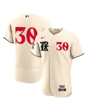 Nathaniel Lowe 30 Texas Rangers 2023 City Connect Flex Base Elite Jersey - Cream