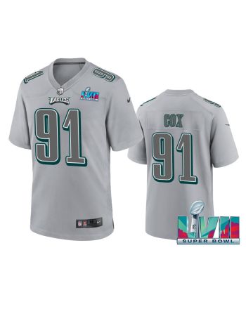 Fletcher Cox 91 Philadelphia Eagles Super Bowl LVII Patch Atmosphere Fashion Game Jersey - Gray