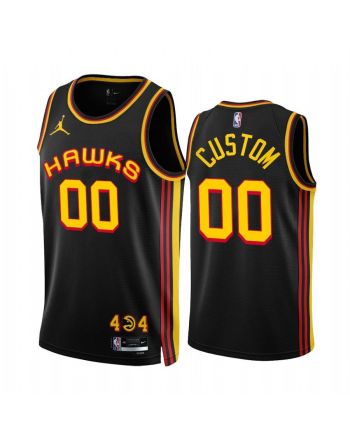 Atlanta Hawks Custom 00 Black Statement Edition 2022-23 Jersey - Men Jersey