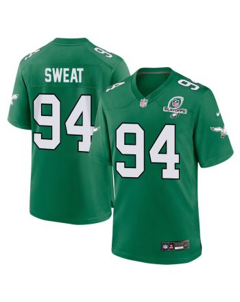 Josh Sweat 94 Philadelphia Eagles 2023 Playoffs Patch Alternate Game Men Jersey - Kelly Green