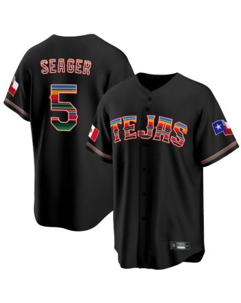 Corey Seager 5 Texas Rangers Mexican Collection Baseball Men Jersey - Black