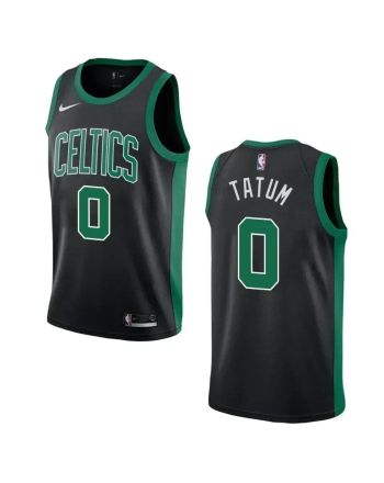 Men's Boston Celtics 0 Jayson Tatum Statement Swingman Jersey - Black