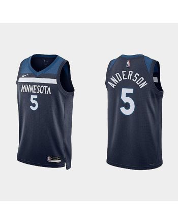 Minnesota Timberwolves 5 Kyle Anderson 2022-23 Icon Edition Navy Men Jersey