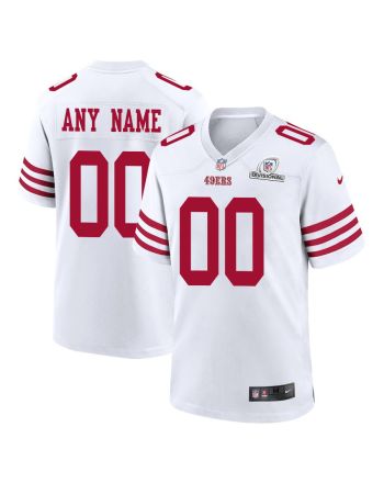 San Francisco 49ers 2024 Divisional Patch Game Men Custom Jersey - White