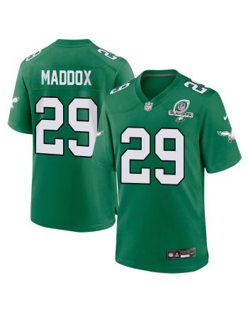 Avonte Maddox 29 Philadelphia Eagles 2023 Playoffs Patch Alternate Game Men Jersey - Kelly Green