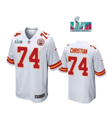 Geron Christian 74 Kansas City Chiefs Super Bowl LVII White Men Game Jersey