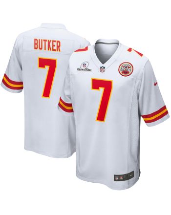 Harrison Butker 7 Kansas City Chiefs 2024 Divisional Patch Game Men Jersey - White